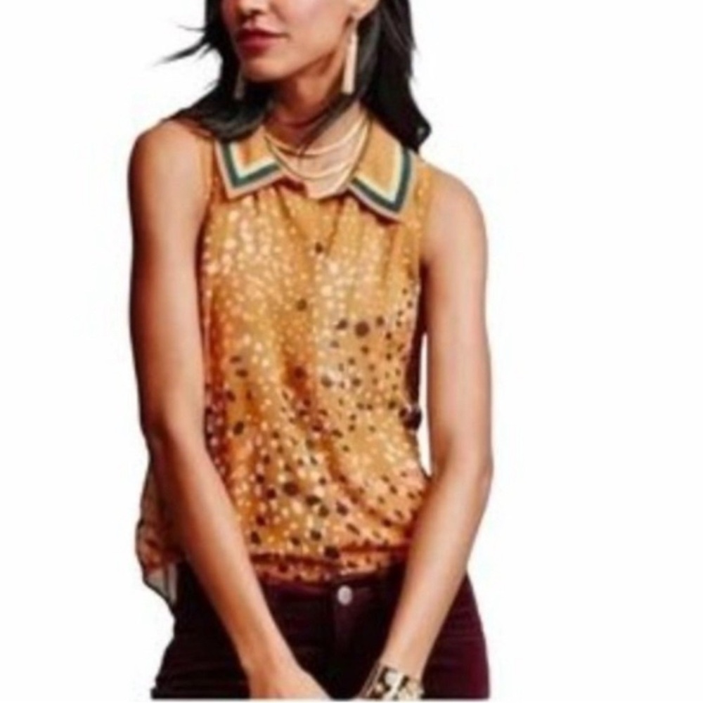 Cabi Style# 3436 Cheers Chiffon Sheer Sleeveless Blouse Tank Top Women’s XS